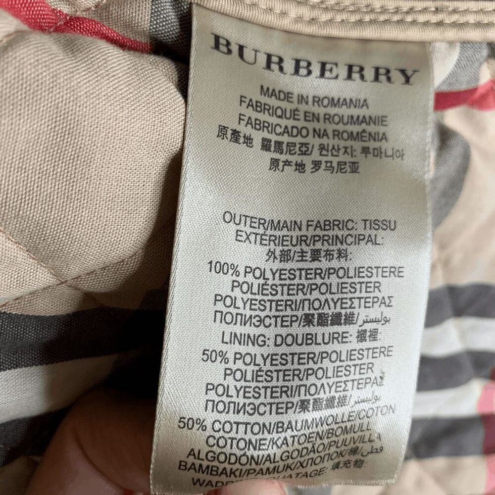 Burberry Brit Women’s Small Beige Quilted Jacket Nova Check Cuffs Classic Coat - Picture 13 of 13